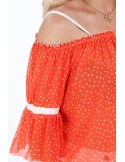 Orange blouse with bare shoulders MP28855 - Online store - Boutique